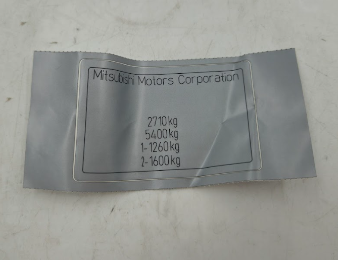 Mitsubishi GROSS TRAIN WEIGHT STICKER | SP045027
