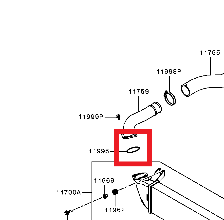 Mitsubishi O-RING,ENG AIR INTAKE LINE | 1530A078